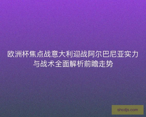 欧洲杯焦点战意大利迎战阿尔巴尼亚实力与战术全面解析前瞻走势